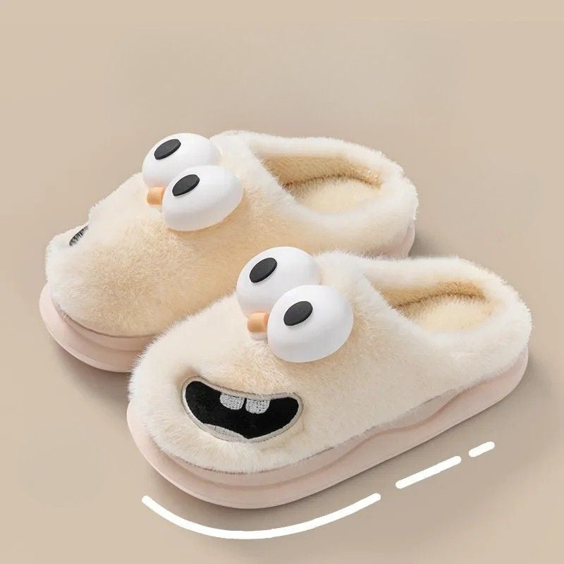 Tongue Kiss Plush Slippers