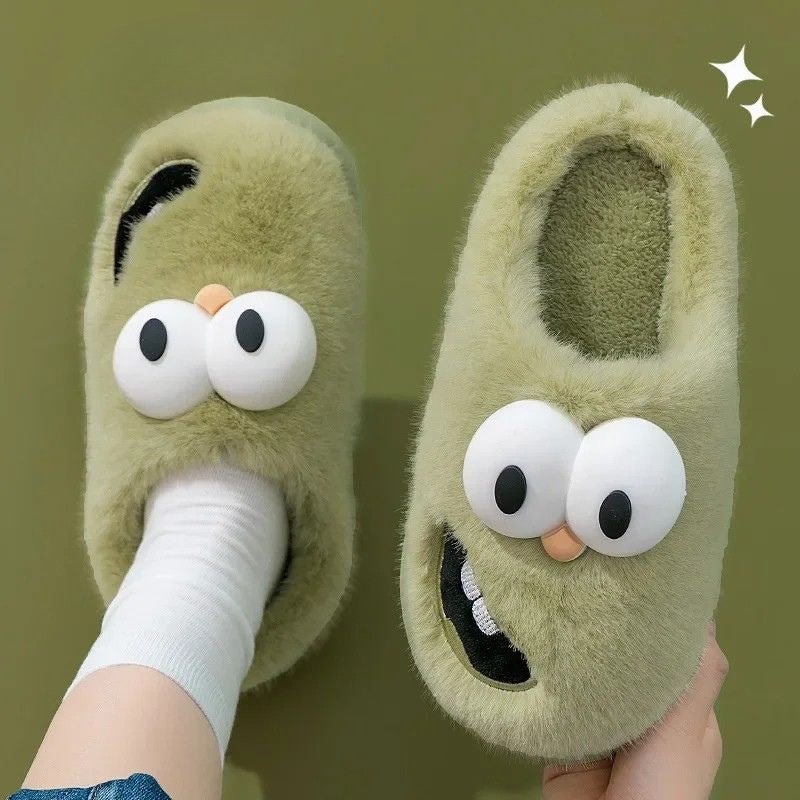 Tongue Kiss Plush Slippers