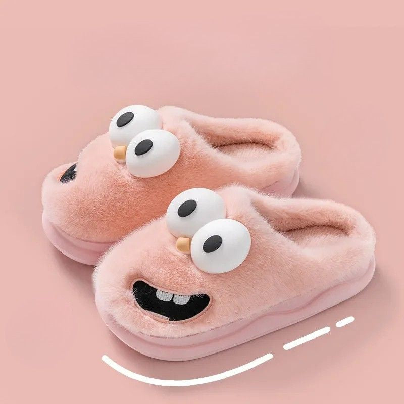 Tongue Kiss Plush Slippers