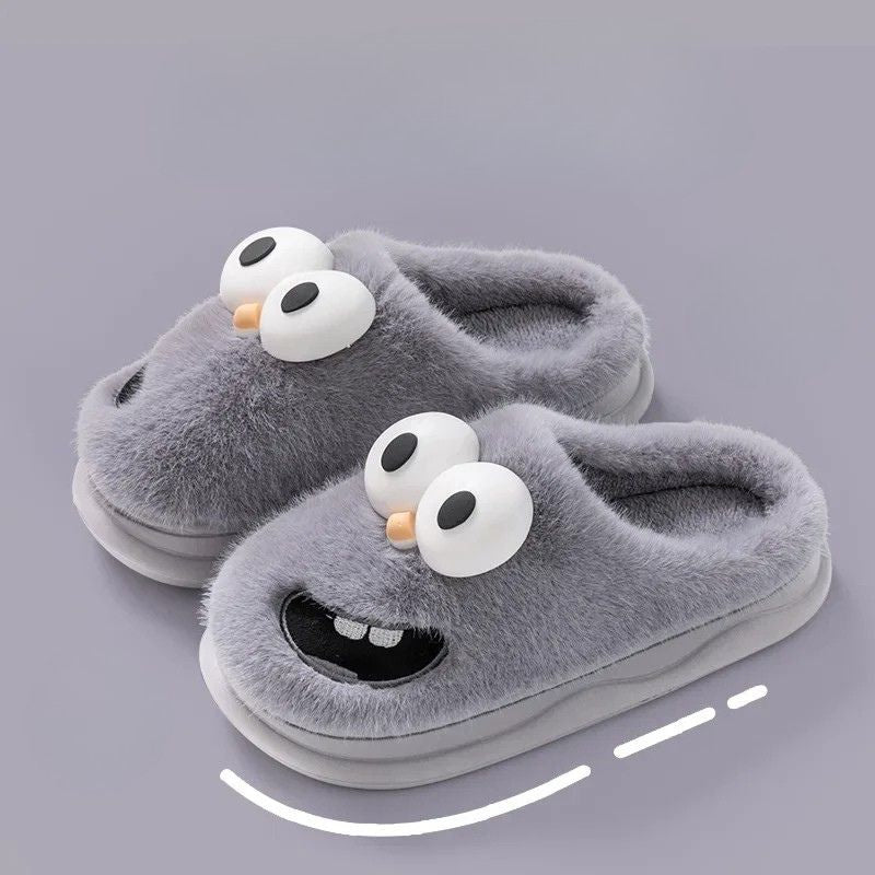 Tongue Kiss Plush Slippers