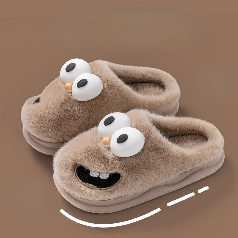 Tongue Kiss Plush Slippers