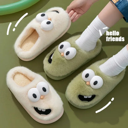 Tongue Kiss Plush Slippers