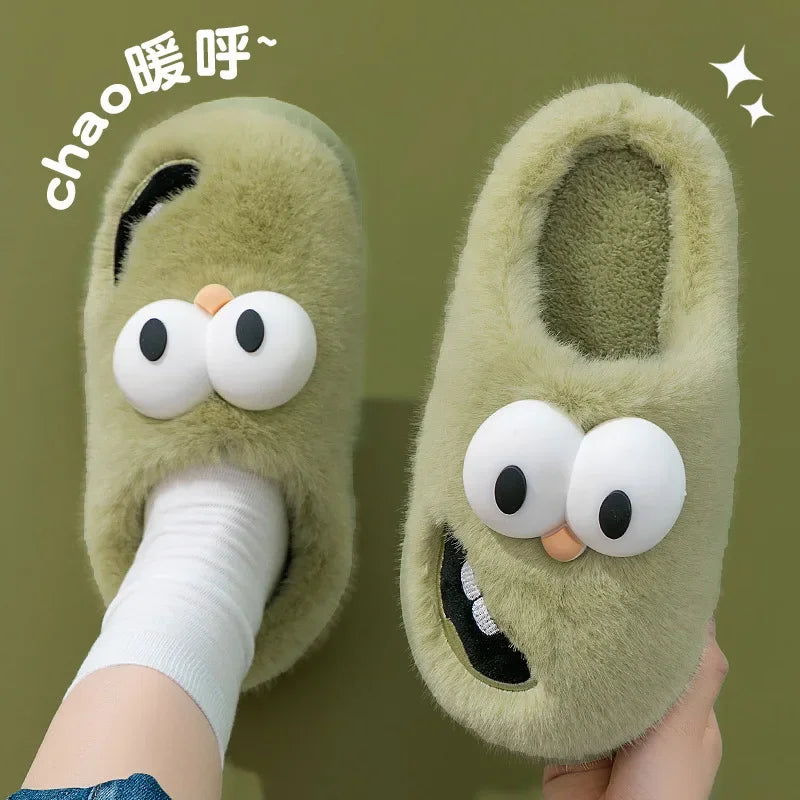Tongue Kiss Plush Slippers
